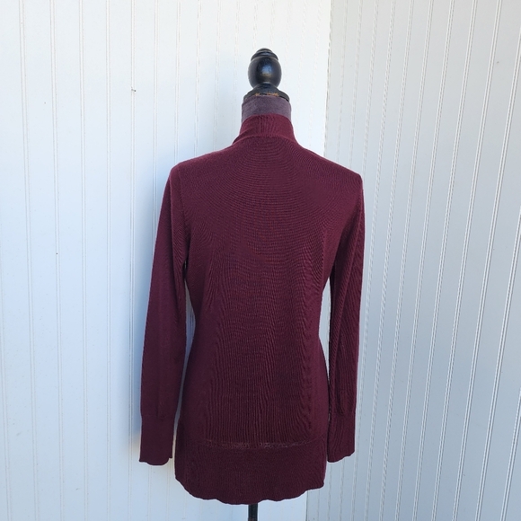 Ann Taylor Women's Open Front Thin Knit Cardigan Duster Sweater Wool Acrylic M - Picture 5 of 9